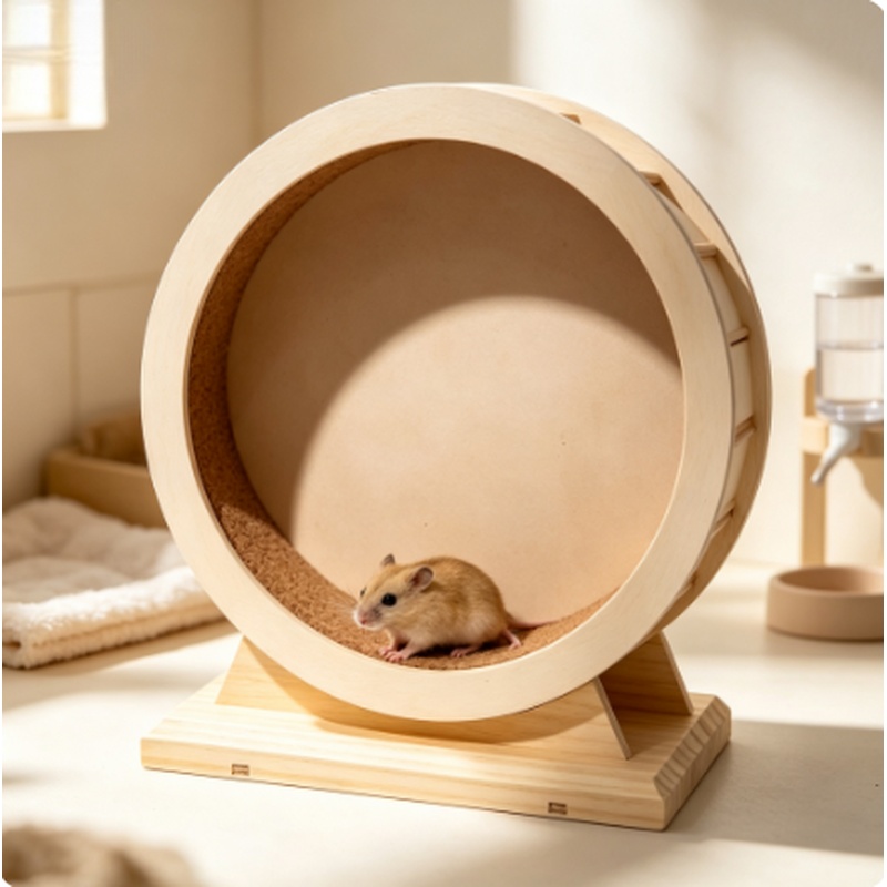Hamster Cage Wheel - Бесшумное деревянное колесо для хомяков с